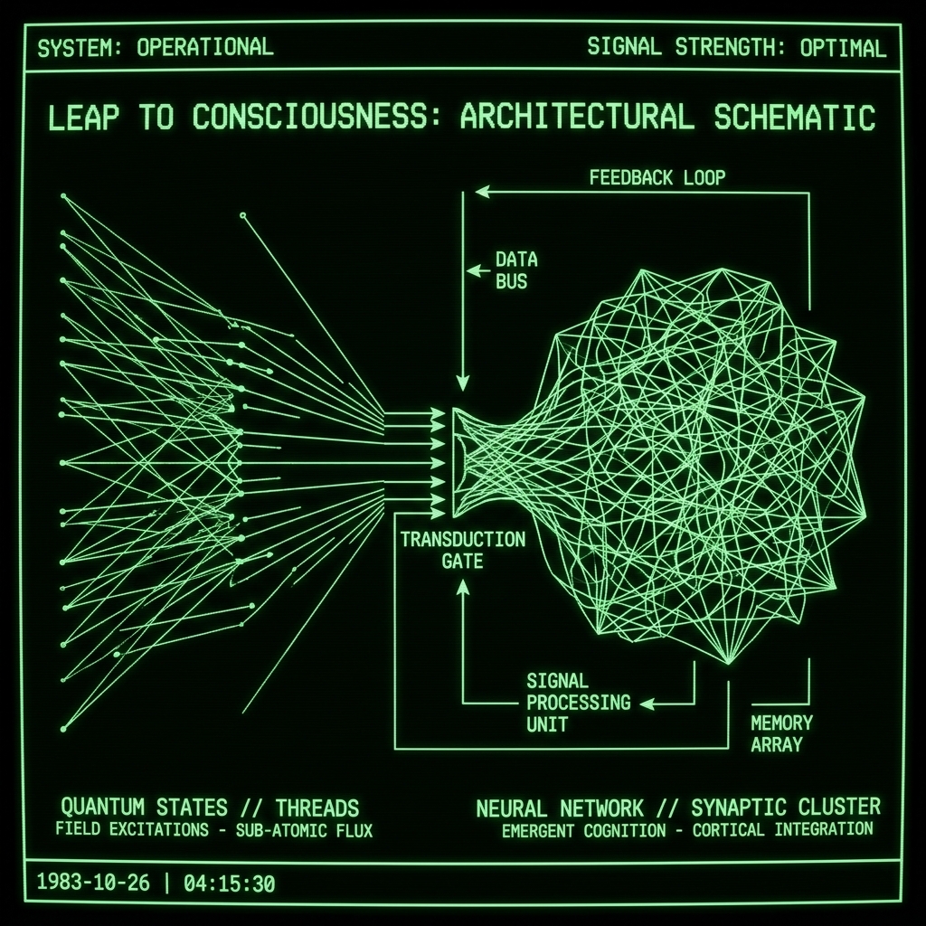 From the quantum threads of the cosmos to the neural networks of the mind, consciousness emerges as the universe's most profound leap - information transforming into awareness, and the cosmos awakening to experience itself.